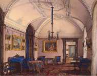 Hau Edward Petrovich Interiors of the Winter Palace. The Fourth Reserved Apartment. The Study - Hermitage